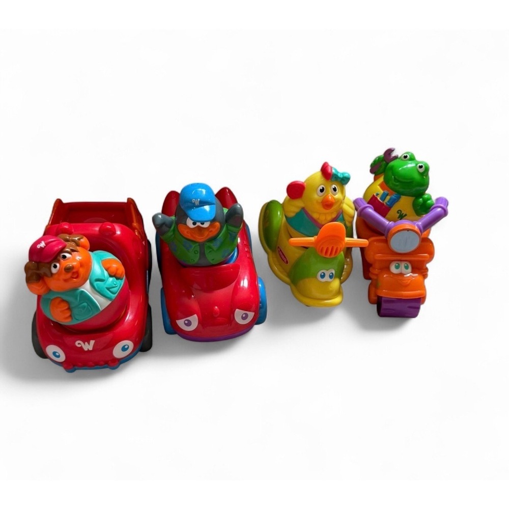 Playskool Weebles Vehicles Lot 4 Cars Airplane Motorcycle Figures Vintage